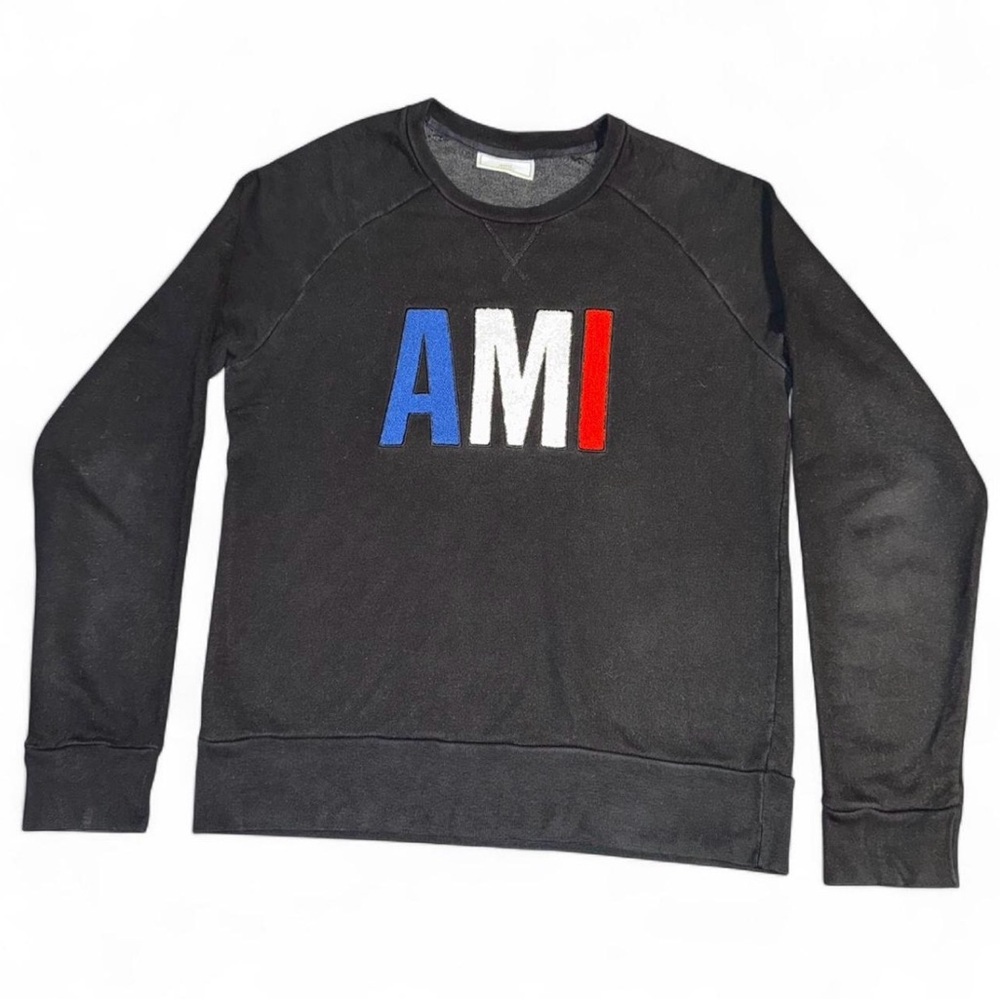 AMI Paris Alexandre Matiussi black embroidered logo sweatshirt